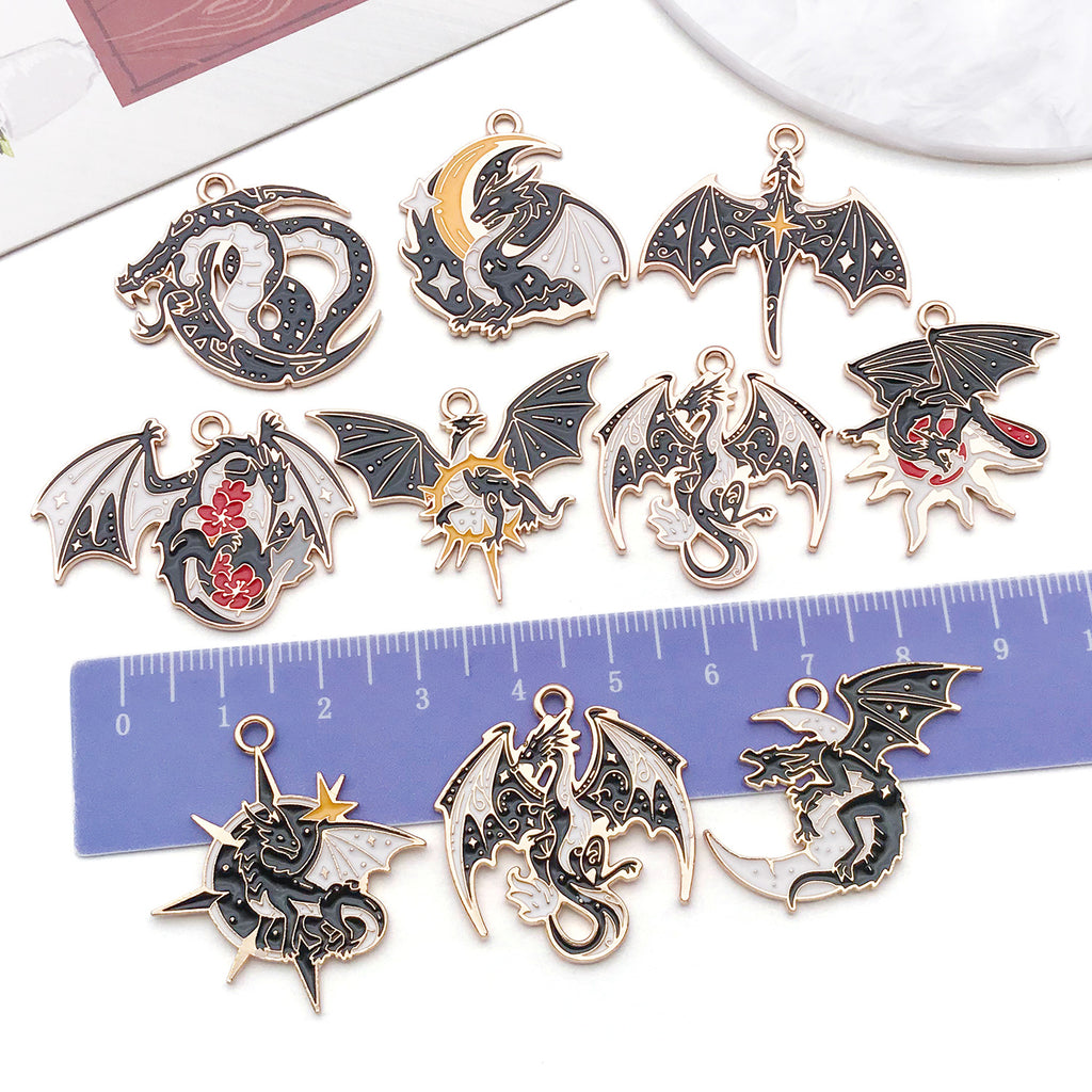 Zinc Alloy Flying Dragon Roc Nine Tailed Fox Phoenix Bird Charm Pendant for DIY Necklace
