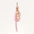 Pink Beaded Letter Keychain Initial Charm Cord Bag Clip view 4