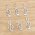 Treble Clef Music Charms in Antique Bronze and Silver view 3