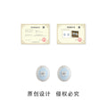 Silver-Tone Light Blue Enamel Oval Butterfly Stud Earrings view 3