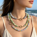 Eleven Color Abacus Bead Necklaces With Round Carabiner Clasps view 4