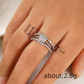 Three-Piece Square Center Ring Set in Two Finishes view 4