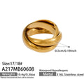 Polished Triple Interlocked Band Ring Gold Tricolor Steel view 6