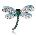 Crystal Filigree Dragonfly Brooch Blue Green and Pink view 1