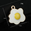 Enamel Duck and Fried Egg Charm Pendant Gold-Tone Alloy view 3
