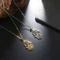 Rhinestone Hamsa Hand Pendant Necklaces in Two Finishes view 1