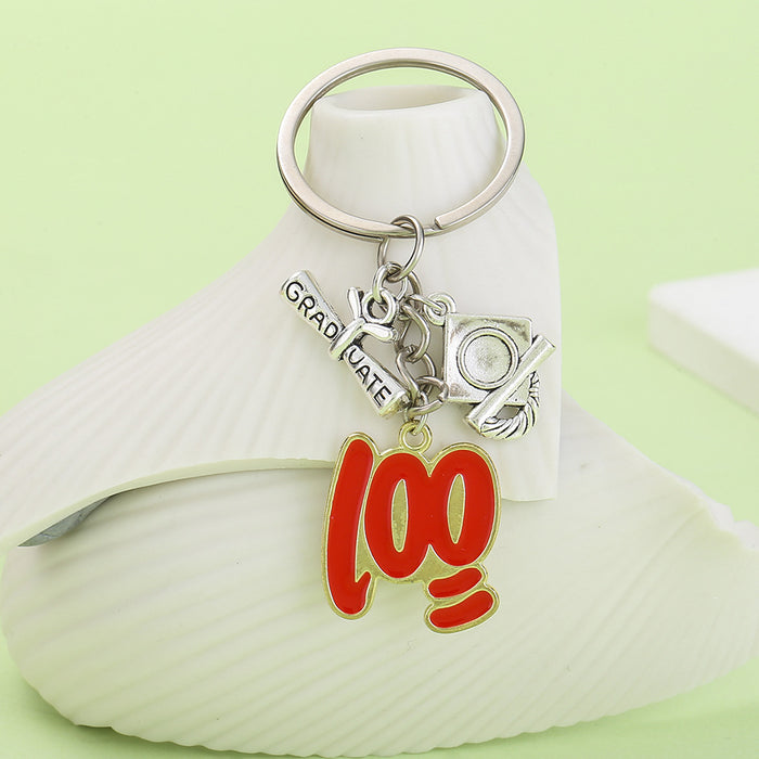 School Graduation Alloy Keychains in Six Charm Styles
