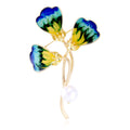Purple Three Leaf Clover Enamel Two Designs Metal Brooch Pin view 6