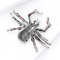 Antique Silver Spider Brooch With Red Legs and Blue Feet view 4