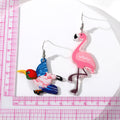 Silver Tone Colorful Bird Acrylic Novelty Hook Earrings view 4