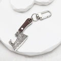Silver Tone Faux Woodgrain Knife and Cleaver Clip Keychains view 6