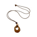 Brown Resin Geometric Pendant Cord Necklaces in Six Designs view 5