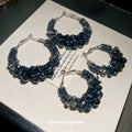 Blue Crystal Wrapped Hoop Statement Earrings For Women view 2