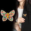 Butterfly Crystal Metal Brooch Pin 6.8 x 5.5 cm for Jackets and Lapels view 3