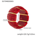 Marbled Resin Stretch Bracelet in Nine Colorways with Gold Tone Separators view 6