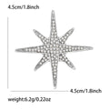 Eight Point Crystal Starburst Brooch in Silver or Gold view 6