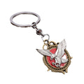 Metal Eagle Keychain With Round Medallion Pendant, Three Colors view 5