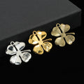 Four Leaf Clover Good Luck Charm Pendant Three Metal Tones view 1