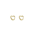 Irregular Open Heart Gold and Silver Small Hoop Earrings view 6