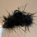 Black White Soft Feather Hair Claw Clips Plume Styles view 6