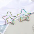 Rainbow Finish Double-Layer Heart, Star and Round Hoop Earrings view 3