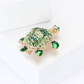 Jeweled Enamel Sea Turtle Brooch in Blue or Green Colorways view 3