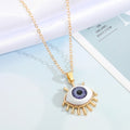 Gold Tone Eyelash Eyeball Pendant Necklaces in Five Iris Colors view 7