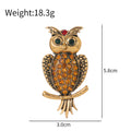 Owl Crystal Metal Brooch Pin 3 x 5.8 cm for Jackets and Lapels view 2