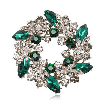 Crystal floral wreath shown from the front