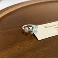 Silver Open Rings Blue Enamel Starfish Shell Pearl Styles view 7