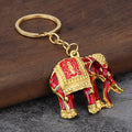 Gold Tone Metal Elephant Keychain With Color Accents, Five Styles view 6