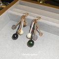 Multicolor Beaded Cluster Tassel Hook Earrings With Decorative Metal Details view 2