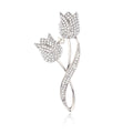 Tulip Crystal Two Designs Metal Brooch Pin for Jackets and Lapels view 6