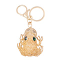 Gold Money Toad Keychain Coin Green Eyes Clasp Ring view 5