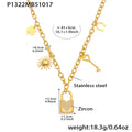 Palm Tree Enamel and Crystal Lock Pendant Necklaces in Four Styles view 8