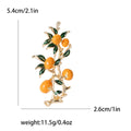 Enamel Persimmon Branch Brooch Gold Tone Red Orange view 7
