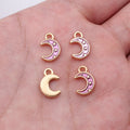 Gold Tone Crescent Moon Charms with Star Pattern in Three Colors view 6