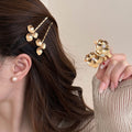 Metal Flower Pearl Hair Clip Bobby Pin Sets 2 Styles view 3