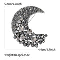 Crescent Moon Crystal Brooch in Blue Pink or Gray Jewelry view 7