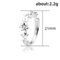 Butterfly Flower Band Ring Rose Gold Silver Clear Accents view 5