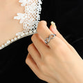 Infinity Figure Eight Open Band Ring Gold Steel Metal Finish view 7