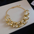 Oversized Polished Curb Chain Necklace With Decorative Accents view 6