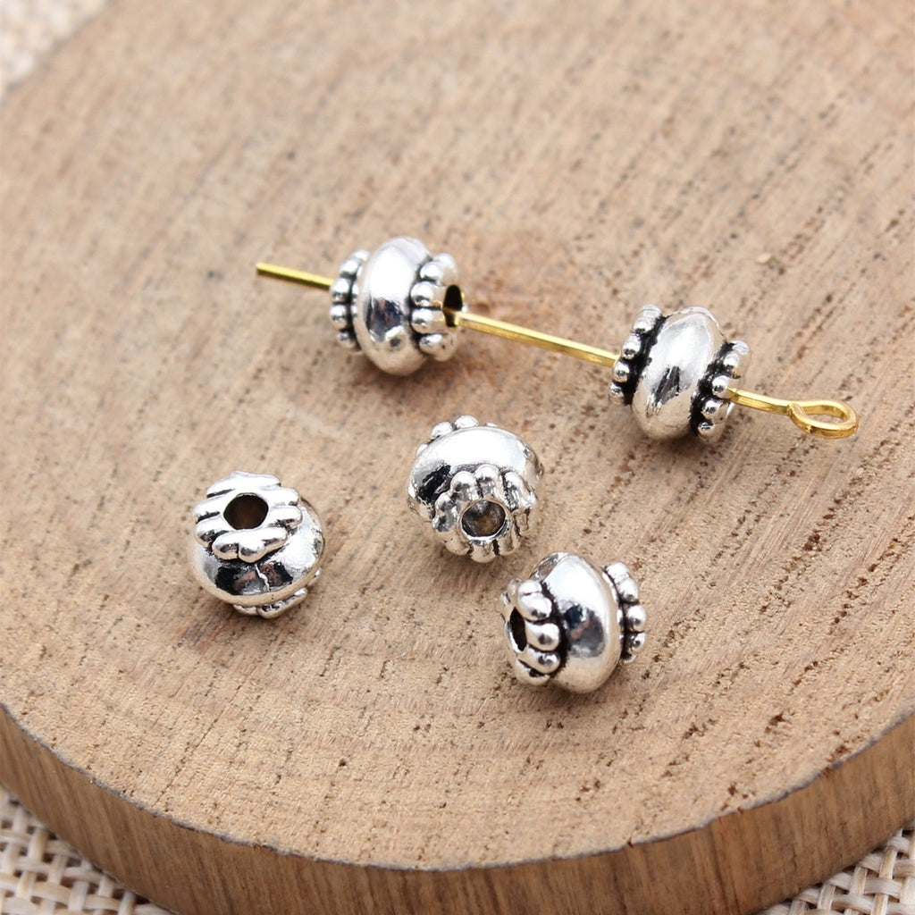 6.8x6.8x6.2mm 0.81g Multicolor Zinc Alloy Round Small Hole Spacer Beads for Bracelet Necklace DIY Making