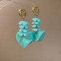 Acrylic Wave Petal Drop Earrings and Beaded Necklaces view 3