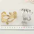 Gold and Silver Tone Snake and Starfish Open Cuff Bracelets view 2