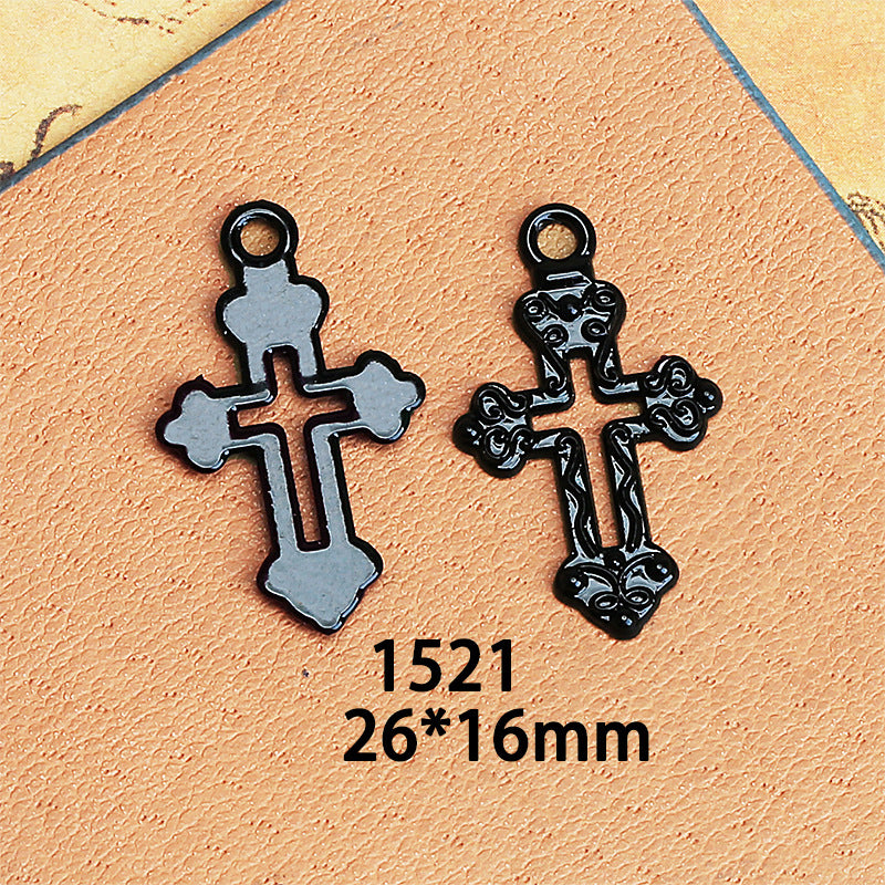 Vintage Dark Cross Wing Sword Alloy Charm Pendant