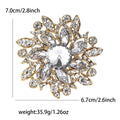 Layered Round Crystal Flower Brooch in Ten Colorways view 7