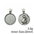 Round Cat Relief Cabochon Setting Tray Metal Pendants view 5