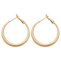 Gold Tone Textured Double Hoop Geometric Statement Earrings view 5