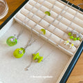 Green Apple Pendant Necklaces Bear Leaf Stud Earrings view 4
